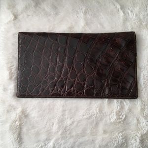NEW Alligator skin Check-book bi-fold wallet